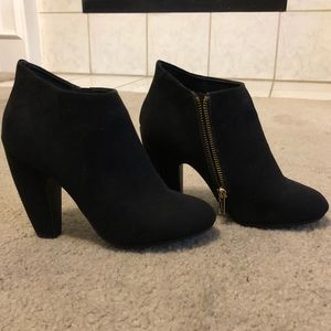 Black suede booties